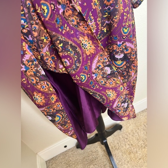 Jessica Simpson Brown & Purple Floral Size 6 High Low Dress - Picture 8 of 13